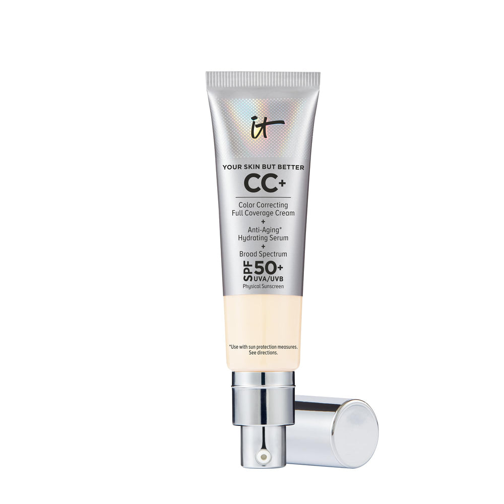 IT Cosmetics CC+ Cream Fair Ivory bottle with pump for controlled application and less waste