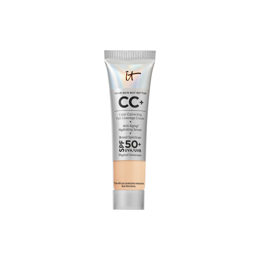 IT Cosmetics CC+ Travel Light Medium bottle for on-the-go full-coverage application.