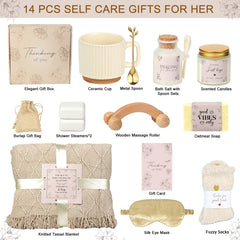 Ithmahco Thinking of You Gift Basket Just Hug candle creates calming vanilla ambiance for relaxation
