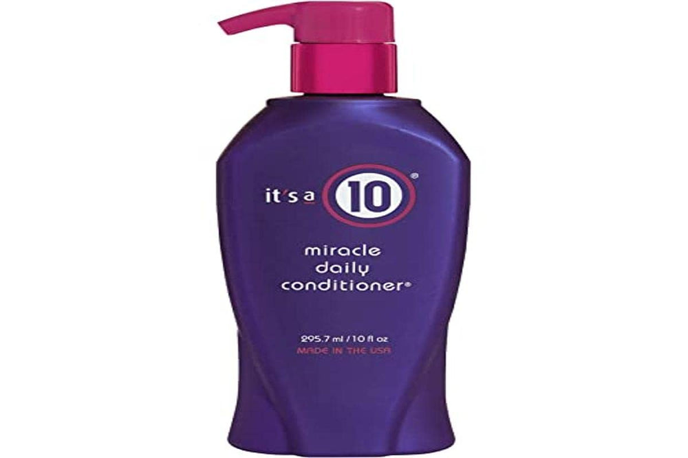 Its a 10 Haircare Miracle Conditioner bottle shows lightweight moisture and color protection.