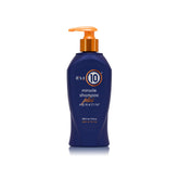 It's a 10 Miracle Shampoo Plus Keratin bottle front shows keratin boost for stronger hair