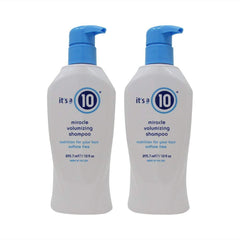 It's a 10 Haircare Miracle Volumizing Shampoo bottle adds lift and body for fuller-looking hair