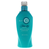 It's a 10 Haircare Miracle Blow Dry Glossing Conditioner bottle showcases shine-boosting, smooth-hair benefits.