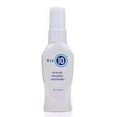 It's a 10 Miracle Blowdry Volumizer bottle demonstrates lightweight volume and shine.