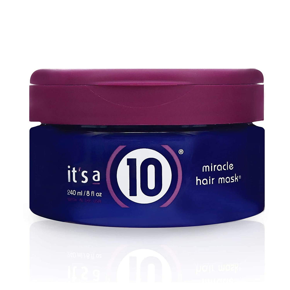 It's a 10 Miracle Hair Mask bottle on a clean counter for easy conditioning.