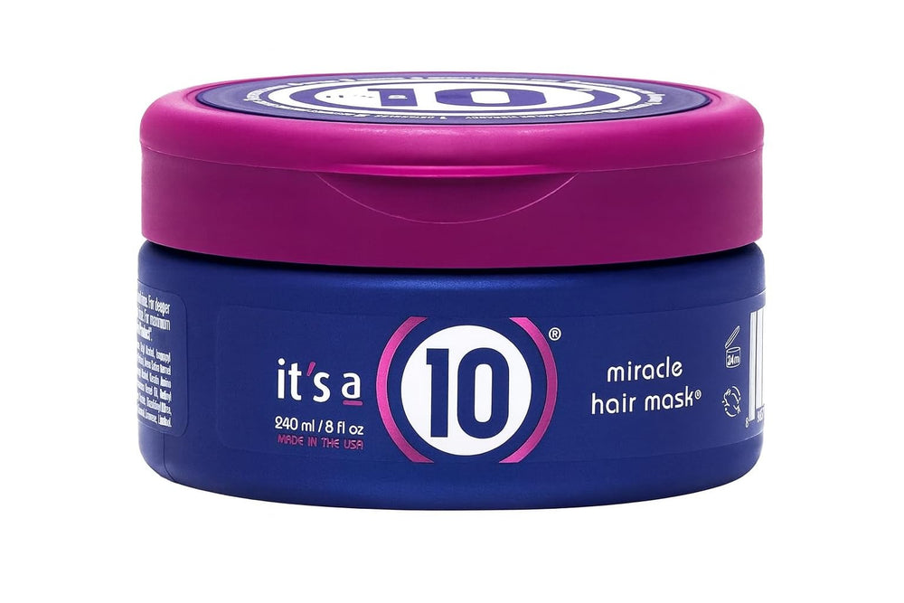 It's A 10 Miracle Hair Mask jar close-up showing creamy moisture-rich texture.
