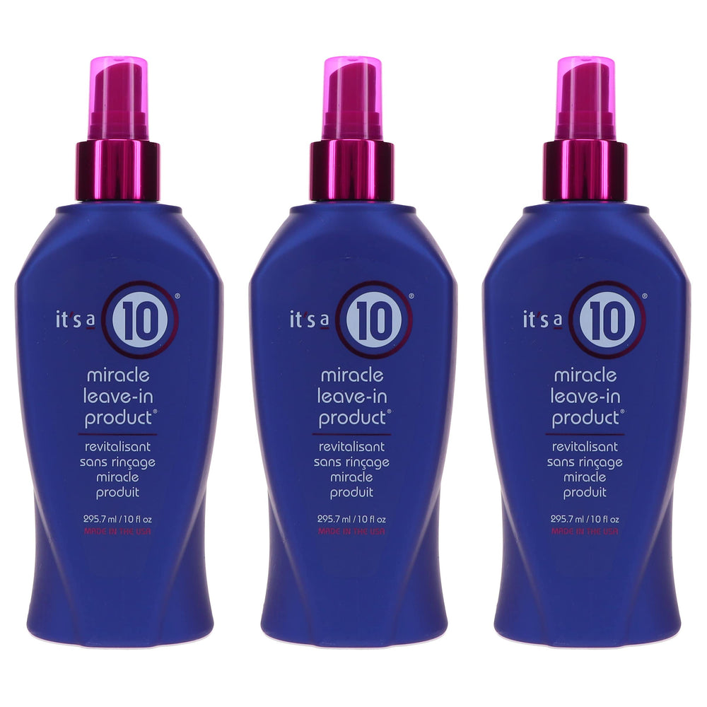 It's a 10 Miracle Leave-In bottle pour enables easy application and smoother, shinier hair