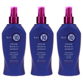It's a 10 Miracle Leave-In bottle pour enables easy application and smoother, shinier hair