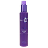 Its A 10 Silk Express smoothing balm bottle pour promotes silky, frizz-free styling.