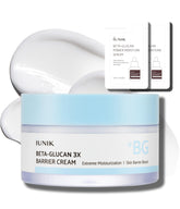 IUNIK Beta-Glucan Deep Moisture Cream tub demonstrates rich hydration for sensitive dry skin.