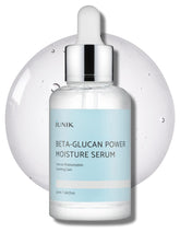 IUNIK Beta-Glucan Power Deep Moisture Serum bottle hydrates dry skin quickly.