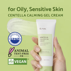 IUNIK Centella 70% gel-cream texture demonstrates quick absorption and a non-sticky finish
