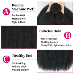 IUTUFTD kinky straight bundles 22 inch length; versatile styling for events.