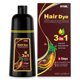 Ivnil Chestnut Brown Hair Dye Shampoo bottle ready for quick color at home.
