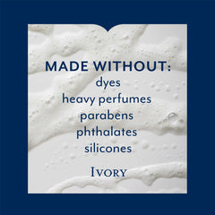 Ivory Body Wash Original rich lather shown for a luxurious cleansing experience.