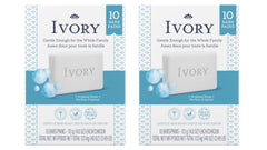 Ivory Clean Original Bar Soap pack of 20 bars displayed in box for family use.