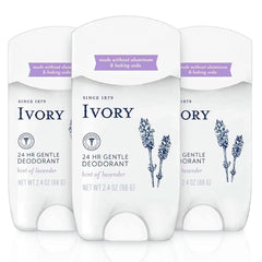 Ivory Deodorant lavender-scented pack of 3 for gentle all-day odor protection
