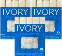 Ivory Soap original bars in a 30-pack for gentle daily cleansing.