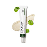 IVOSKIN Intensive Cica Repair Cream jar closeup shows soothing texture for sensitive skin.