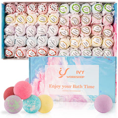 IvyWorkshop bath bombs gift-set box shows elegant packaging for gifting