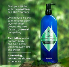 Lather close-up of JackZen Renewing Body Cleanser showing rich foam for cleansing