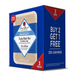 Jack Black Turbo Body Bar Pack3 box shows triple-pack cleanse for refreshed skin after workouts