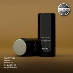 Jack Henry Cedar tube close-up shows clear, skin-friendly formula.