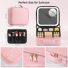 Jadazror makeup case interior with adjustable dividers for customizable storage