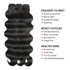 Jaliyah 20-inch body wave bundle showing true length for full appearance