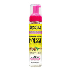 Jamaican Mango & Lime Braids Your Way Mousse bottle pump for quick set and smooth protection.