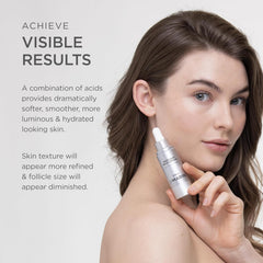 Bioclear Face Lotion closeup texture on skin suggesting pore refinement