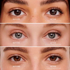 Jane Iredale Beyond Lash Mascara applied close-up illustrating buildable volume and length