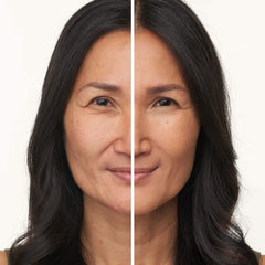 Jane Iredale Purepressed Base Golden Glow finish-closeup highlights a second-skin matte glow.
