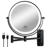 JANEEVA wall-mounted makeup mirror shown with 3 lighting modes for precise makeup