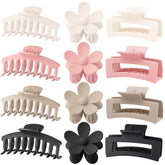JANFUN flower clip secures styles with a matte finish and firm grip.