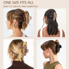 JANFUN neutral colors hair clips beige and black for versatile outfits