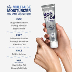 Jao Goē Oil face and body glow showcases non-greasy moisture and radiant skin.