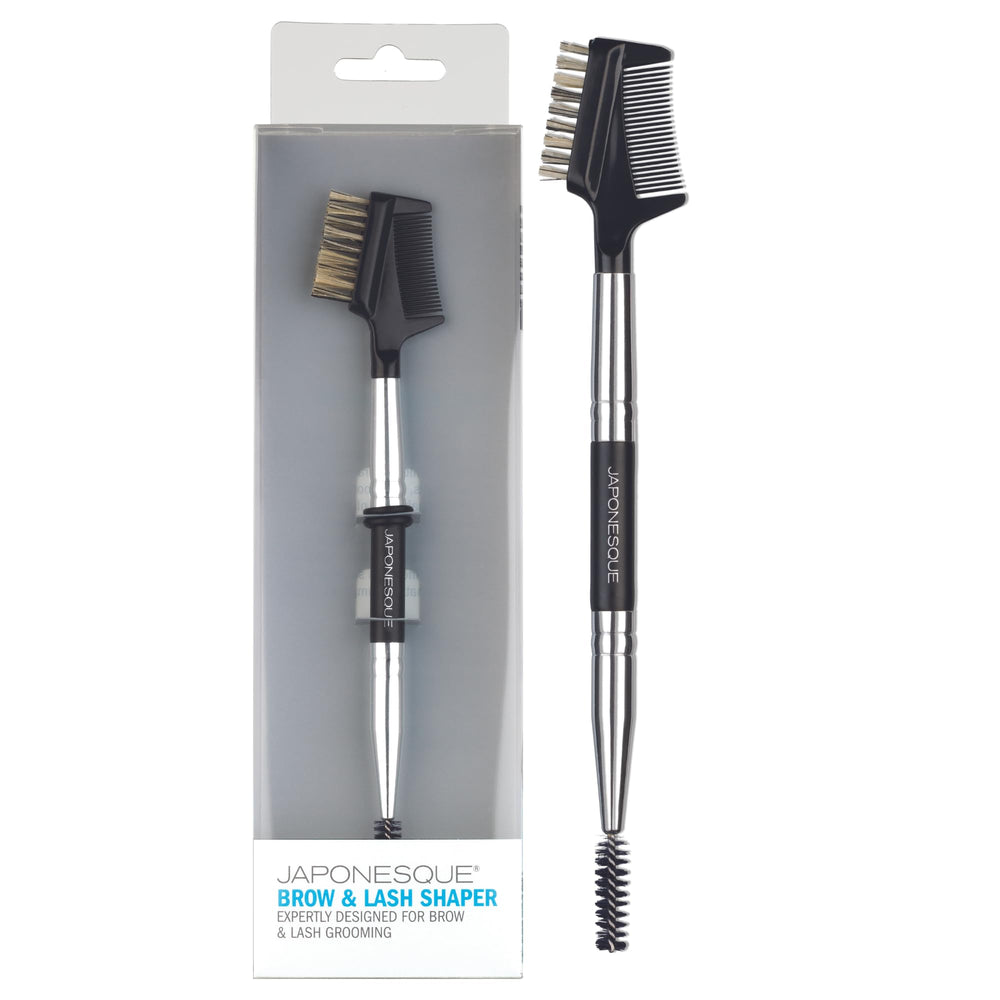 JAPONESQUE Brow & Lash Shaper close-up of three spoolies for precise shaping and separation.