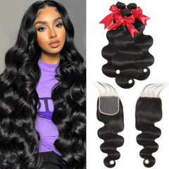 JARAMA 12A body wave bundles with closure 18-inch texture close-up for natural Brazilian waves