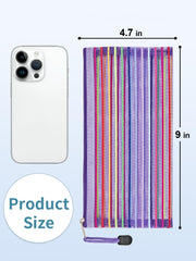 JARLINK mesh zipper pouch collection in 10 colors helps color-code items.
