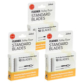 Jatai Feather Styling Razor blades guarded design for safe precision cuts.