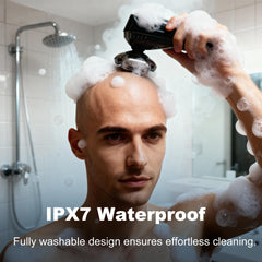 Jaxiuk head shaver with LED display showing battery status during cordless shaving