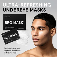 JAXON LANE Bro Mask hydrogel patches closeup delivering cooling hydration.