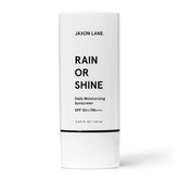 JAXON LANE Rain or Shine SPF50 tube shown for daily protection