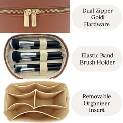 JAZD vanity case interior with removable divider for easy organization of makeup