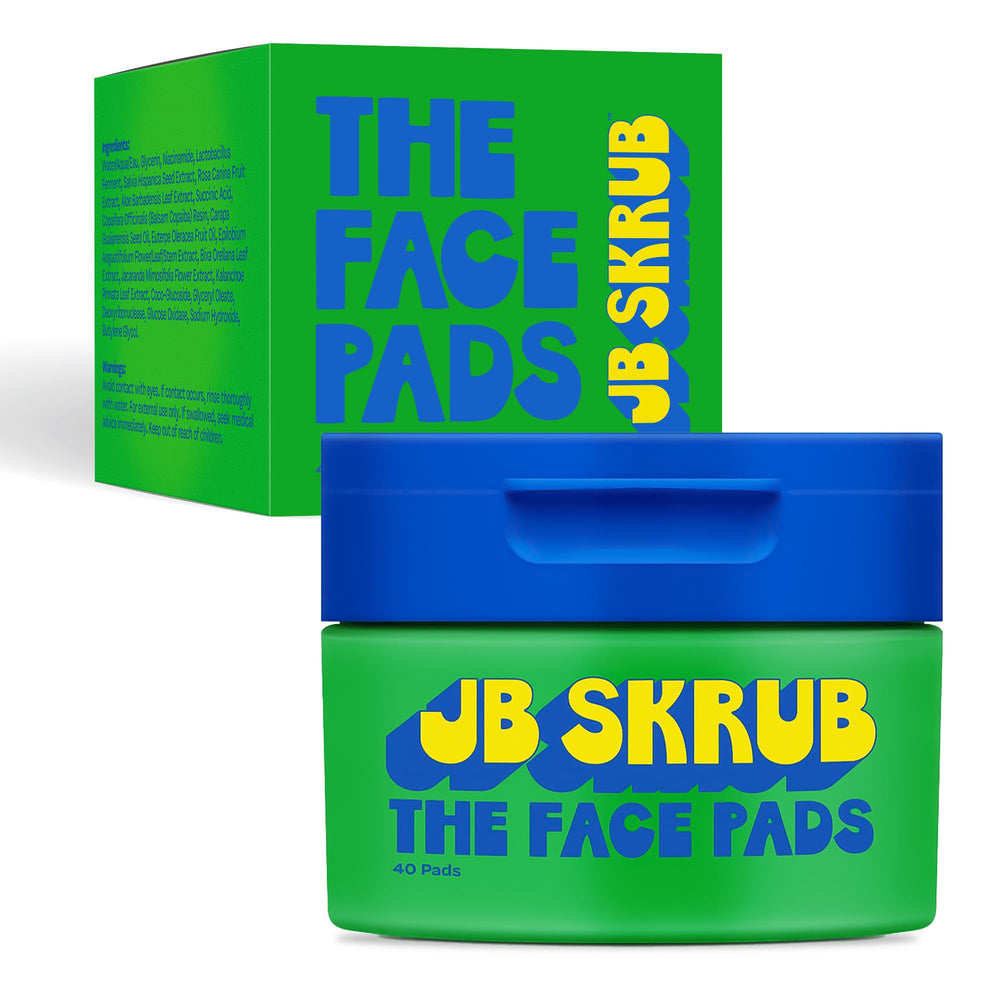 JB SKRUB The Face Pads pack with 40 wipes for teen acne care.