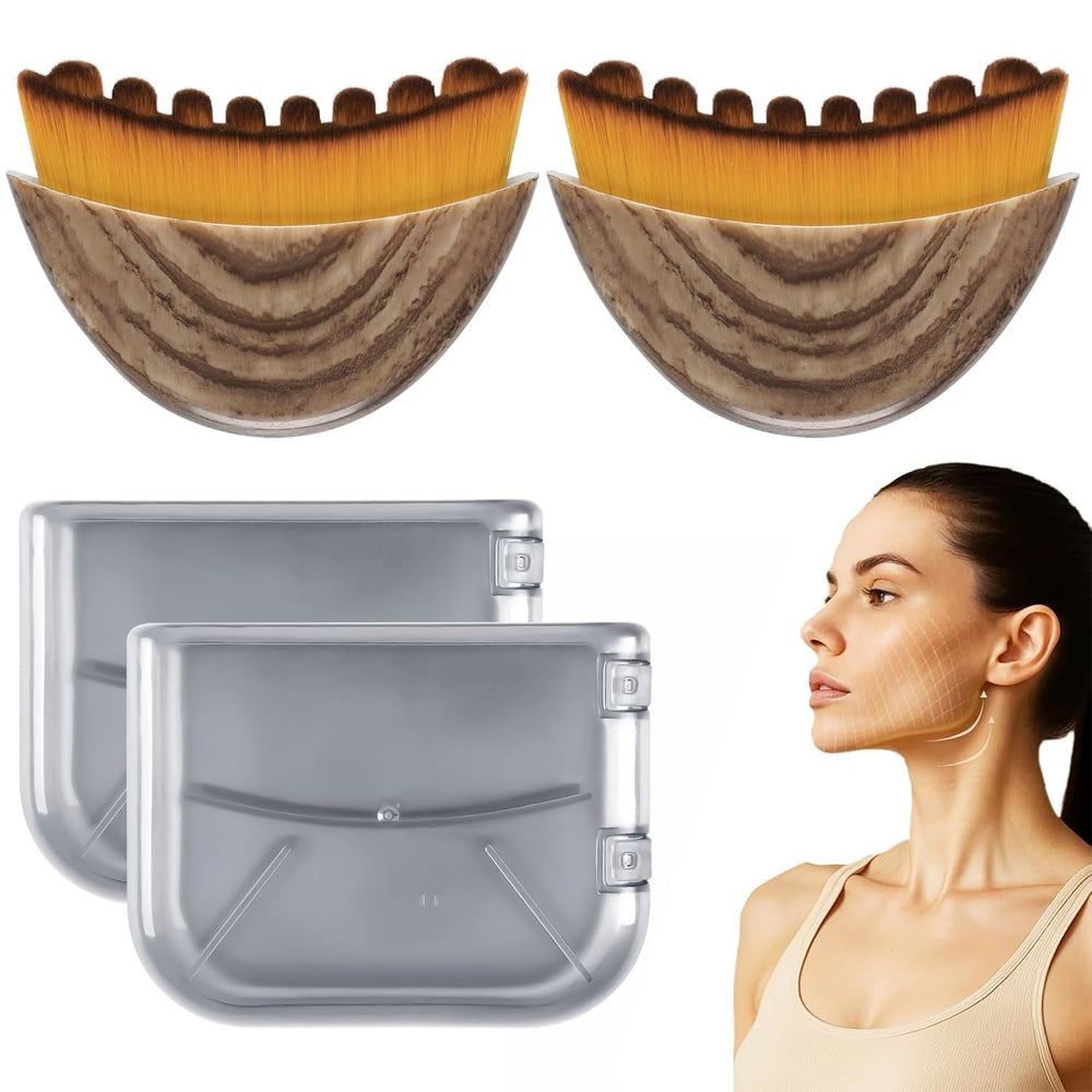 JBSZTH 2-Pack Lymphatic Face Brush pack front view for home and travel use.