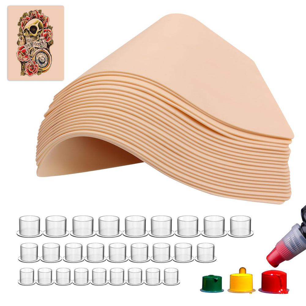 Jconly tattoo practice kit skin-sheets show realistic 1mm leather texture for practice.