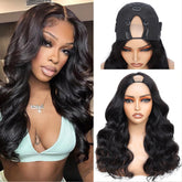 jcoolo V Part Wig body wave front view shows natural scalp blend for effortless everyday wear