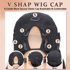 jcoolo V Part Wig invisible weft edge creates a seamless natural hairline